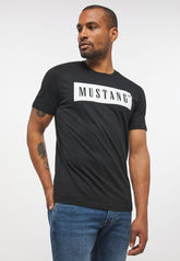 Mustang Style Alex C Logo Tee Męski T-Shirt Koszulka Nadruk Black 1013223 4142